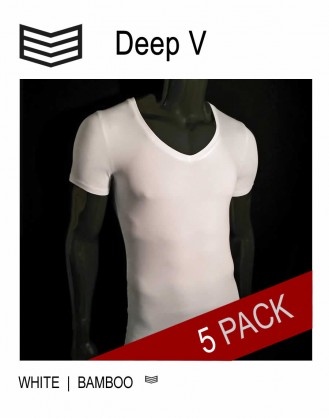 Diepe V-hals T-shirts 5-Pack 