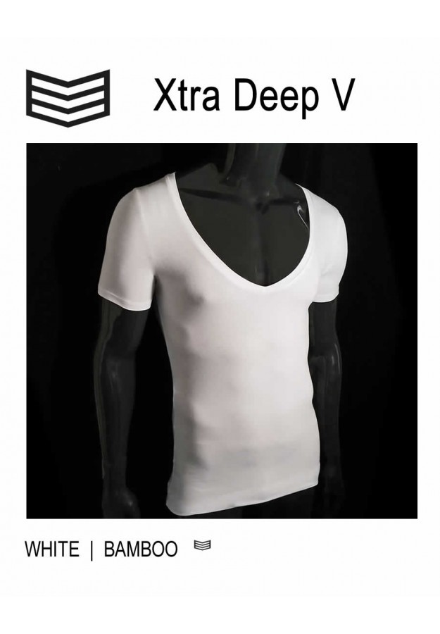Extra Deep V Neck Bamboo T Shirt 3V Underwear