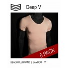 3 Pack Deep V T shirts - Beach Club Sand - 3V Underwear