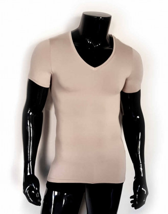 Deep V Neck T-shirt Beach Club Sand