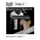 Bamboo Beach and Snow Deep V T-shirts 3-Pack