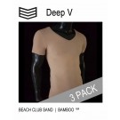 3 Pack Deep V T shirts - Beach Club Sand - 3V Underwear